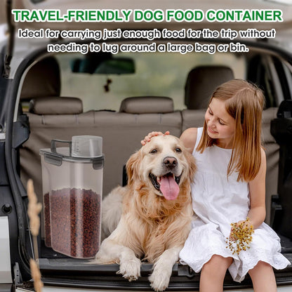 TBMax 10 Lbs Cat Dog Food Storage Container, 2026 Upgraded Large Pouring Container for Pet Food Storage, Bird Seed Dispenser, Portable Travel Kibble Holder -Dark Green