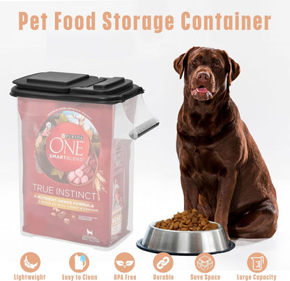 Buddeez Pet Food Storage Dispensers Plastic 4 Gallon - Airtight Flip Top for Freshness - Dry Dog Food, Cat Food or Bird Seed Plastic Containers (Set of 2)