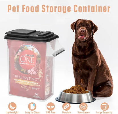 Buddeez Pet Food Storage Dispensers Plastic 4 Gallon - Airtight Flip Top for Freshness - Dry Dog Food, Cat Food or Bird Seed Plastic Containers (Set of 2)