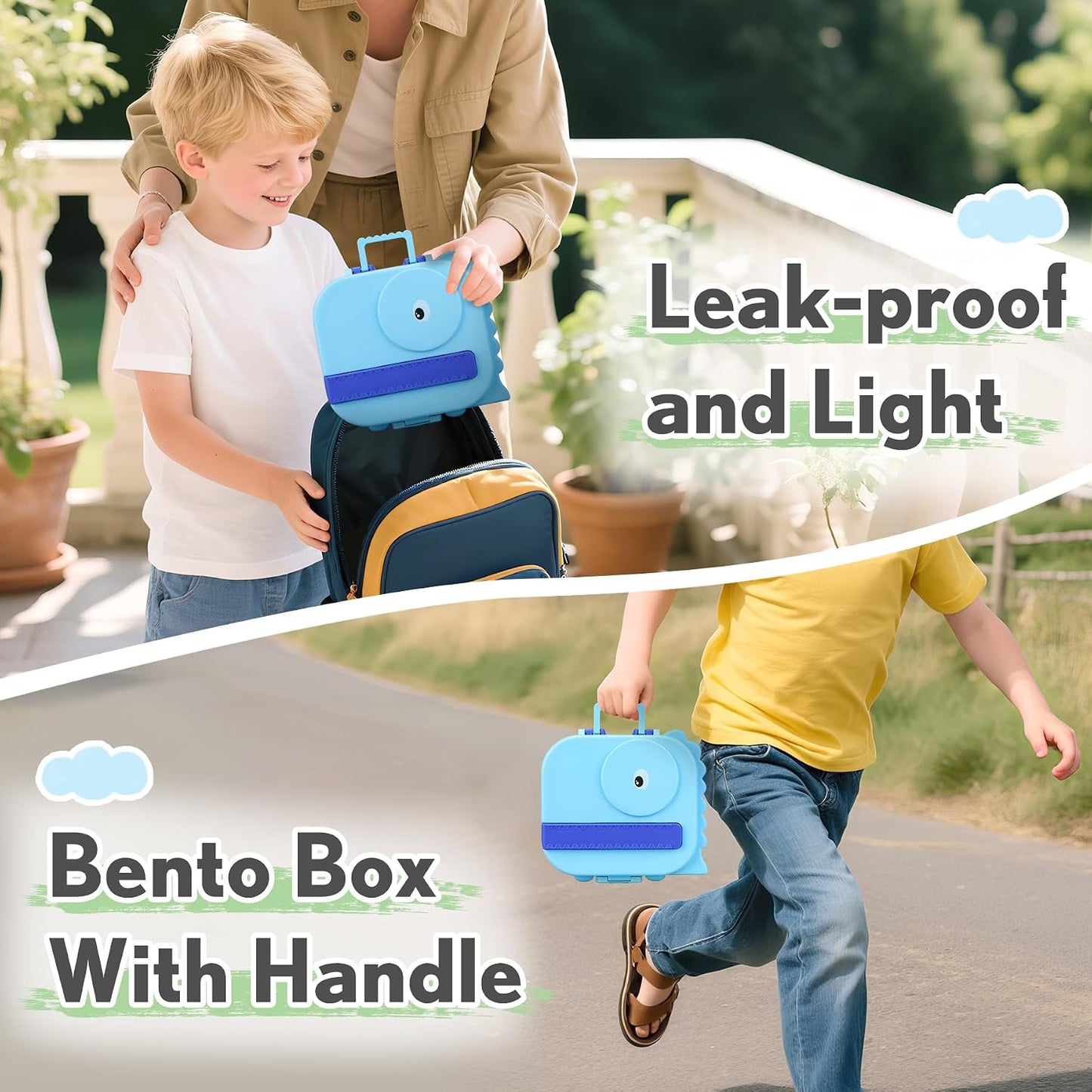 Lunch Box Kids with 5 Compartments, Insulated Food Jar & Utensils, Leak Proof Bento Box with Sauce Container, BPA-Free & Dishwasher Safe, Dinosaur Design(Purple)