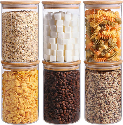 ComSaf 2Pcs Large Glass Storage Containers with Lids 4Qt, 1 Gallon Wide Mouth Flour Sugar Storage Containers, Large Capacity and Sealed for Rice, Cereal, Oat, Easy Clean and Scoop, Pantry Organization