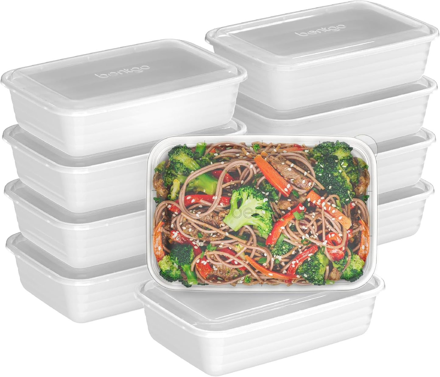 Bentgo Prep - 20-Piece 1-Compartment Reusable Meal Prep Containers with Lids, PFAS & BPA Free Materials, Durable, Microwave, Freezer, & Dishwasher Safe To Go Food Storage (Gold)