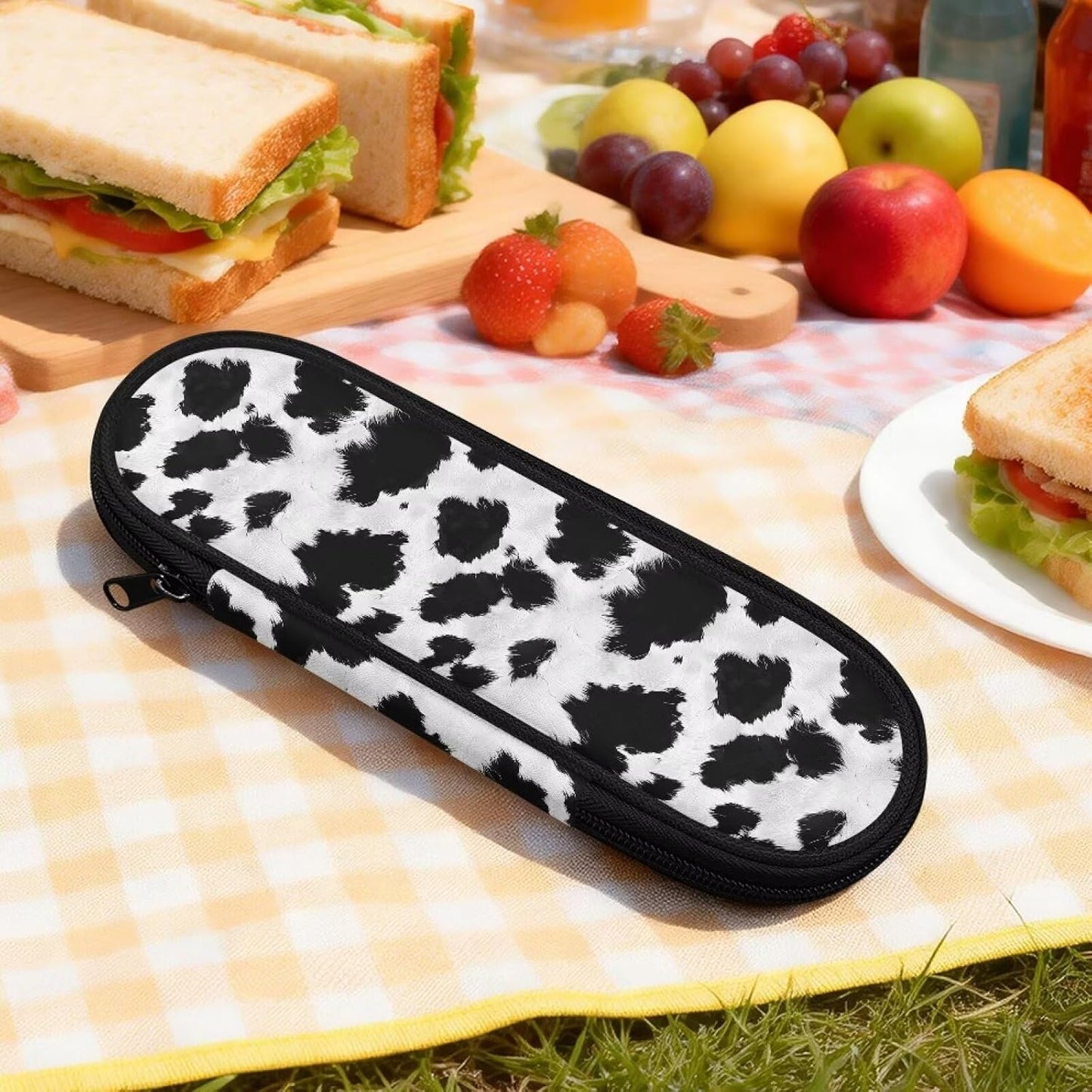 Travel Cutlery Set with Case for Kids Portable Utensil Case Reusable Silverware Pouch for School Travel Lunch Capybara Flower