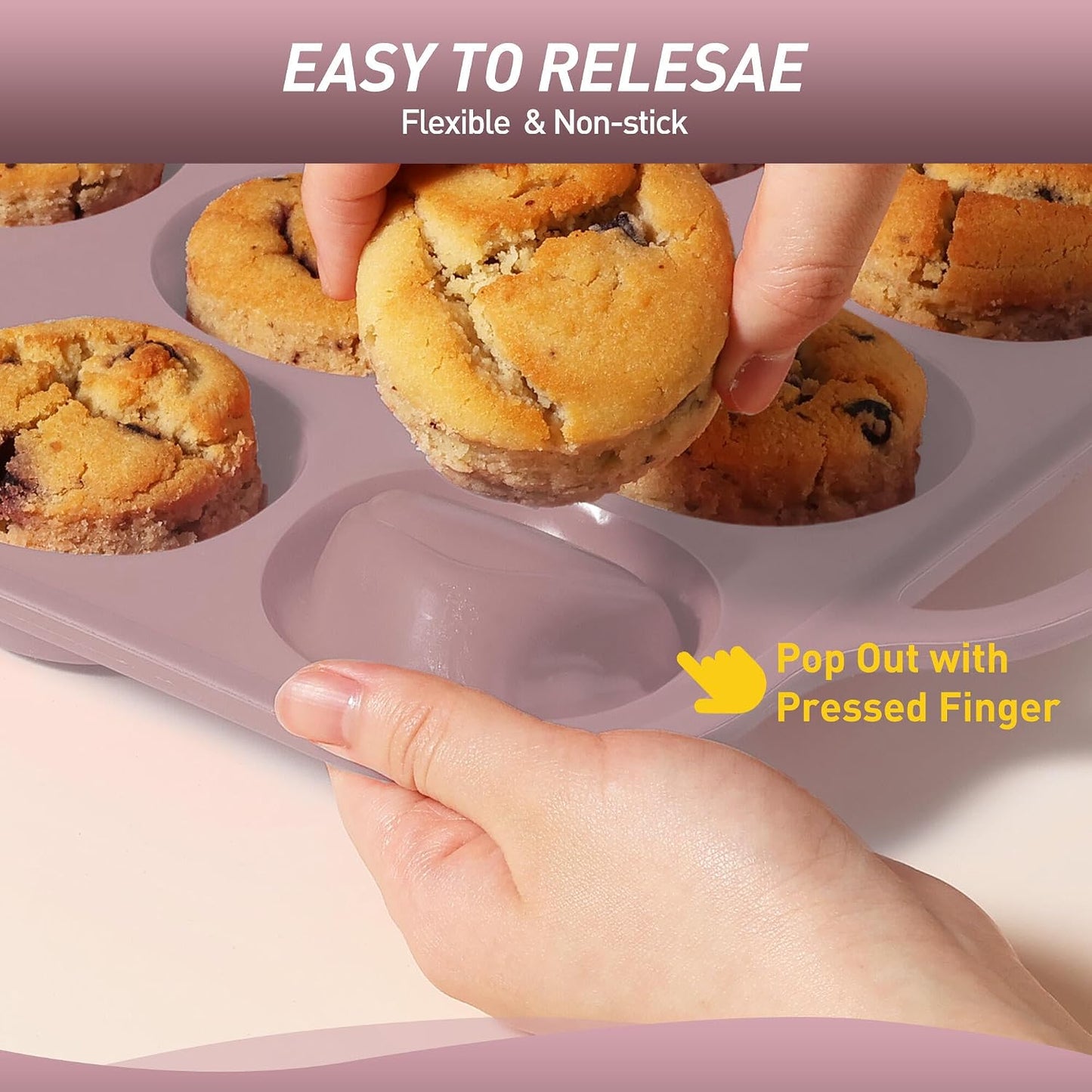2 Packs 12 Cups Silicone Muffin Pan for Baking with Metal Reinforced Frame Regular Size Cupcake Pan Tray Egg Bites Silicone Cookie Molds Muffin Tin Tart Pans Sheet Set for Oven Dishwasher Safe