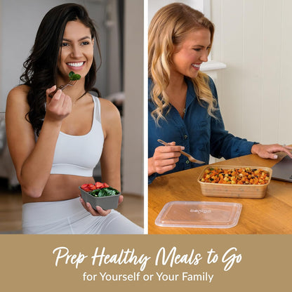 Bentgo Prep 60-Piece Variety Meal Prep Kit - Reusable PFAS & BPA-Free Food Containers 1-Compartment Trays, Prep Bowls, & Snack Boxes - Microwave, Freezer, & Dishwasher Safe (Rich Shades)