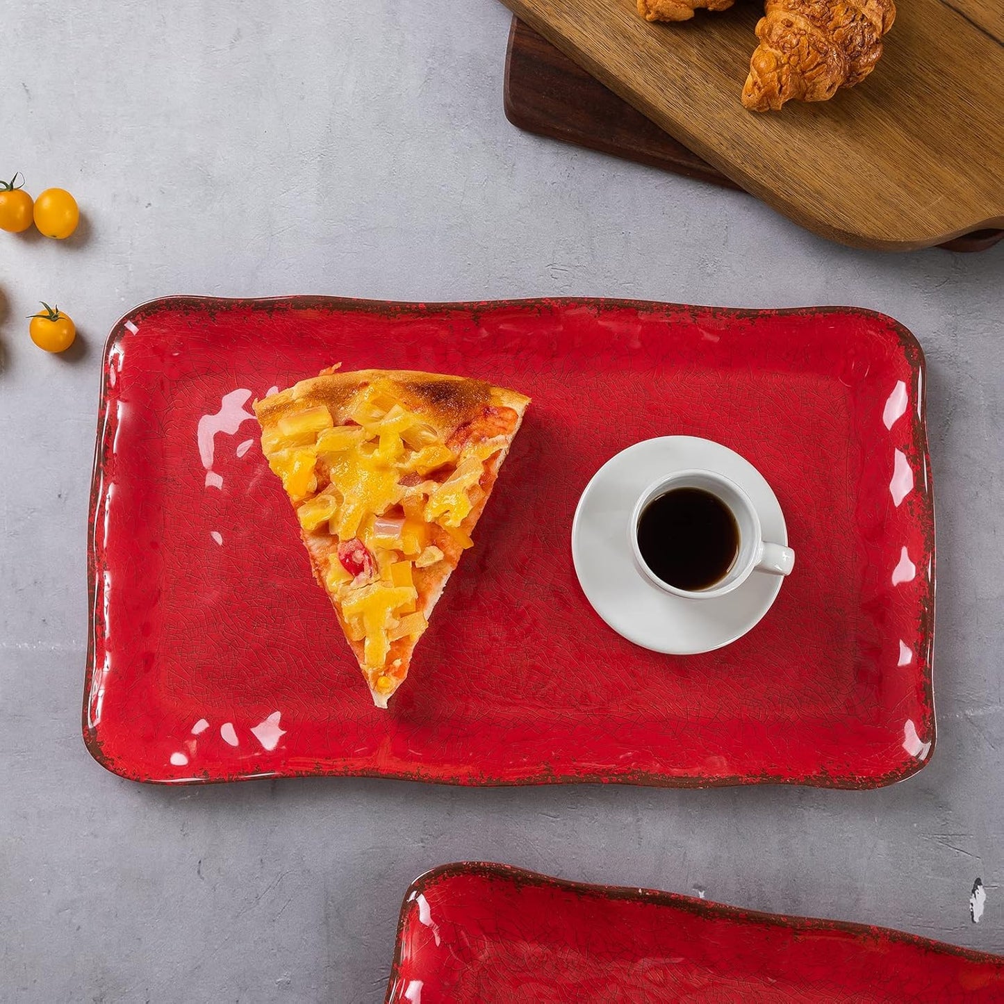 LEHAHA Grilling Prep and Serve Trays, BBQ Serving Platter, Melamine Serving Trays for Food, Set of 2, Great Gift for Father's Day, BBQ Lovers, Prefect for Chrismas Festival and Everyday use.