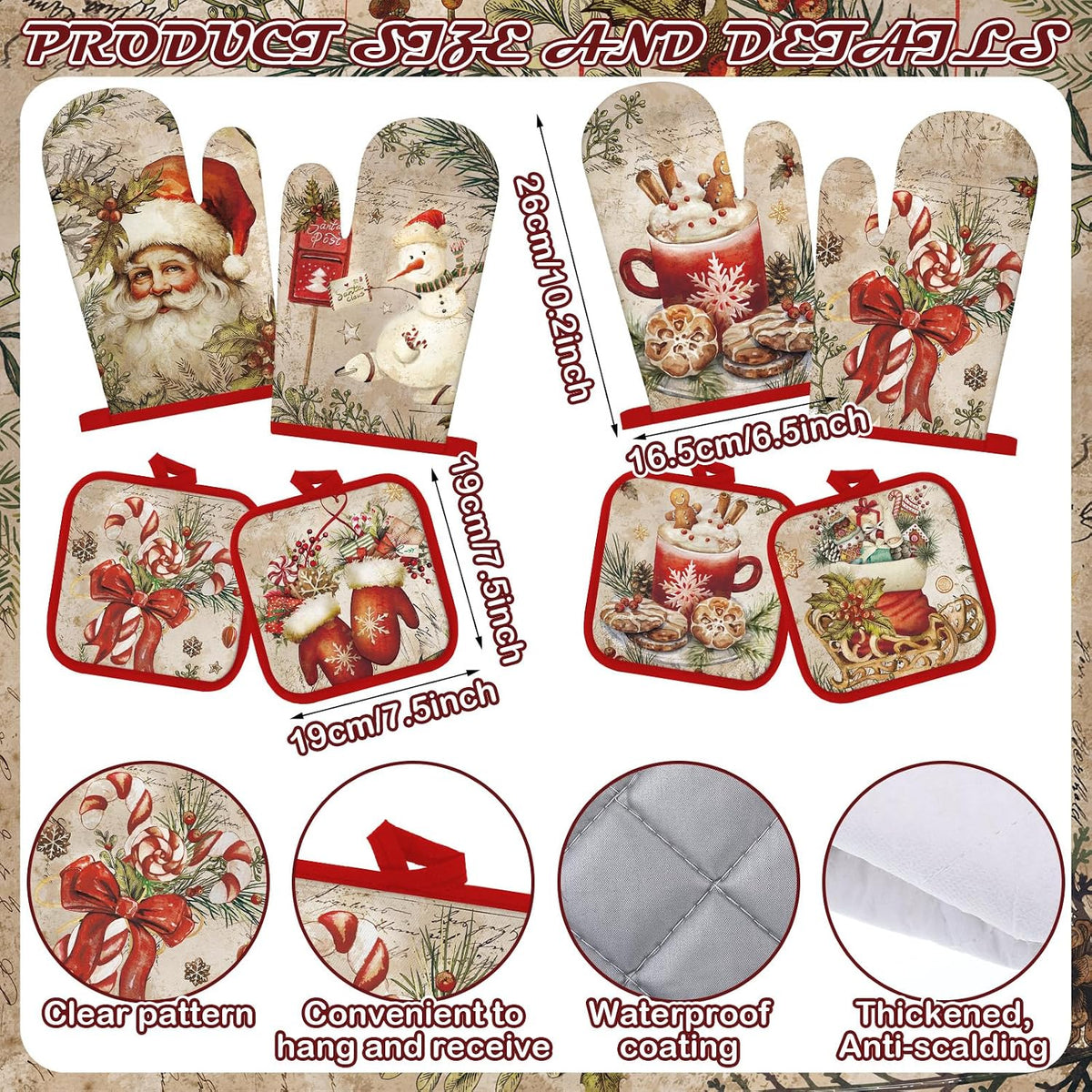 SiliFine 12 Pcs Fall Pumpkin Kitchen Towels Oven Mitts Pot Holders Set