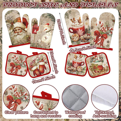 SiliFine 12 Pcs Fall Pumpkin Kitchen Towels Oven Mitts Pot Holders Set