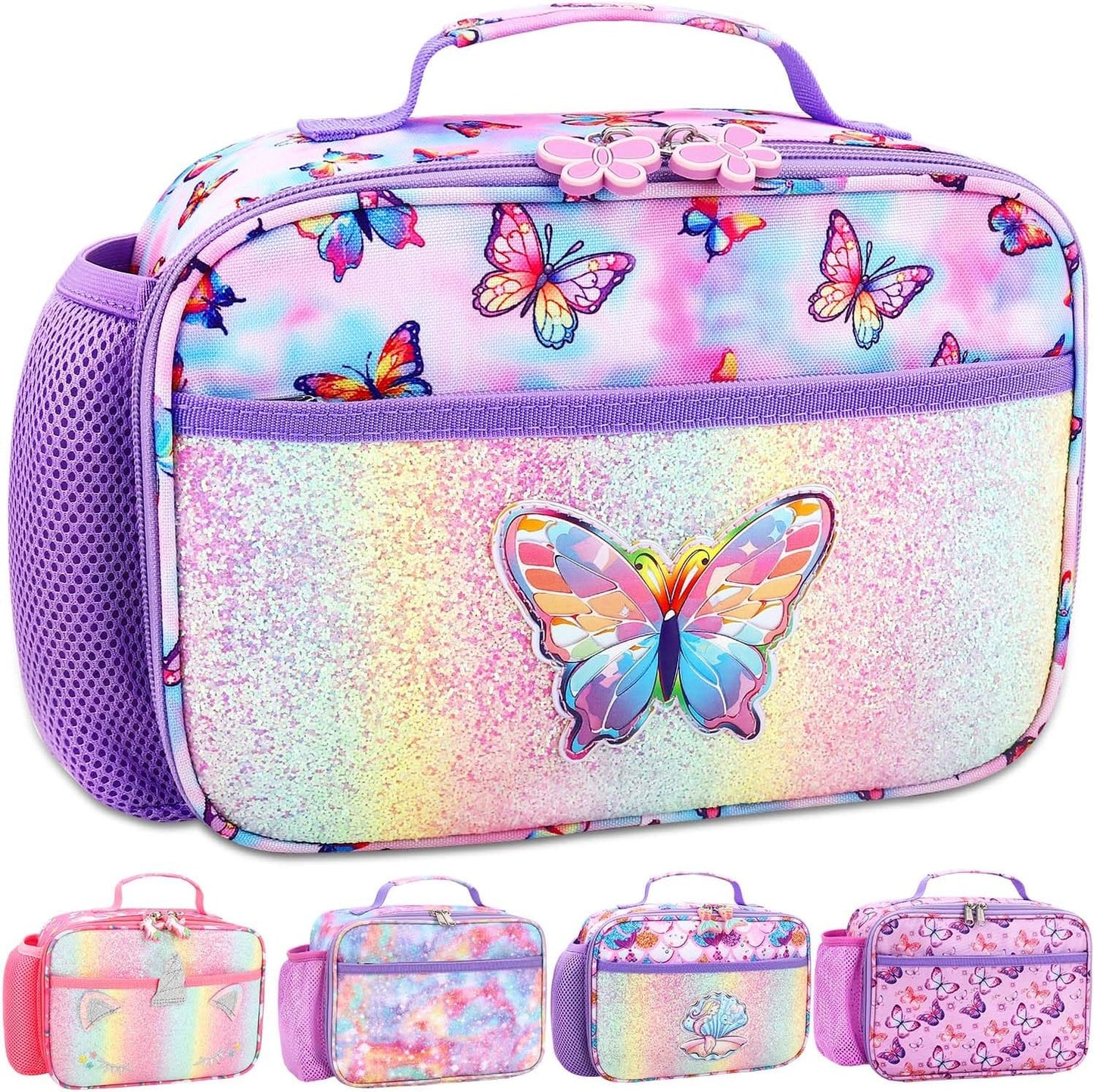 RHCPFOVR Kids Lunch Bag - Insulated Lunch Box for Boys Girls,Washable Lunch Bag and Reusable Toddler Leak-proof Lunchbox for School and Daycare - Colors A