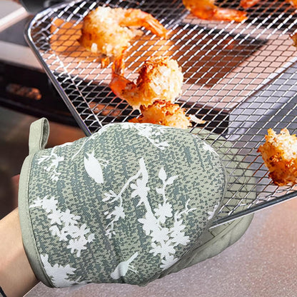 Mini Silicone Oven Mitts, Heat Resistant Kitchen Mittens 2-Pack Set