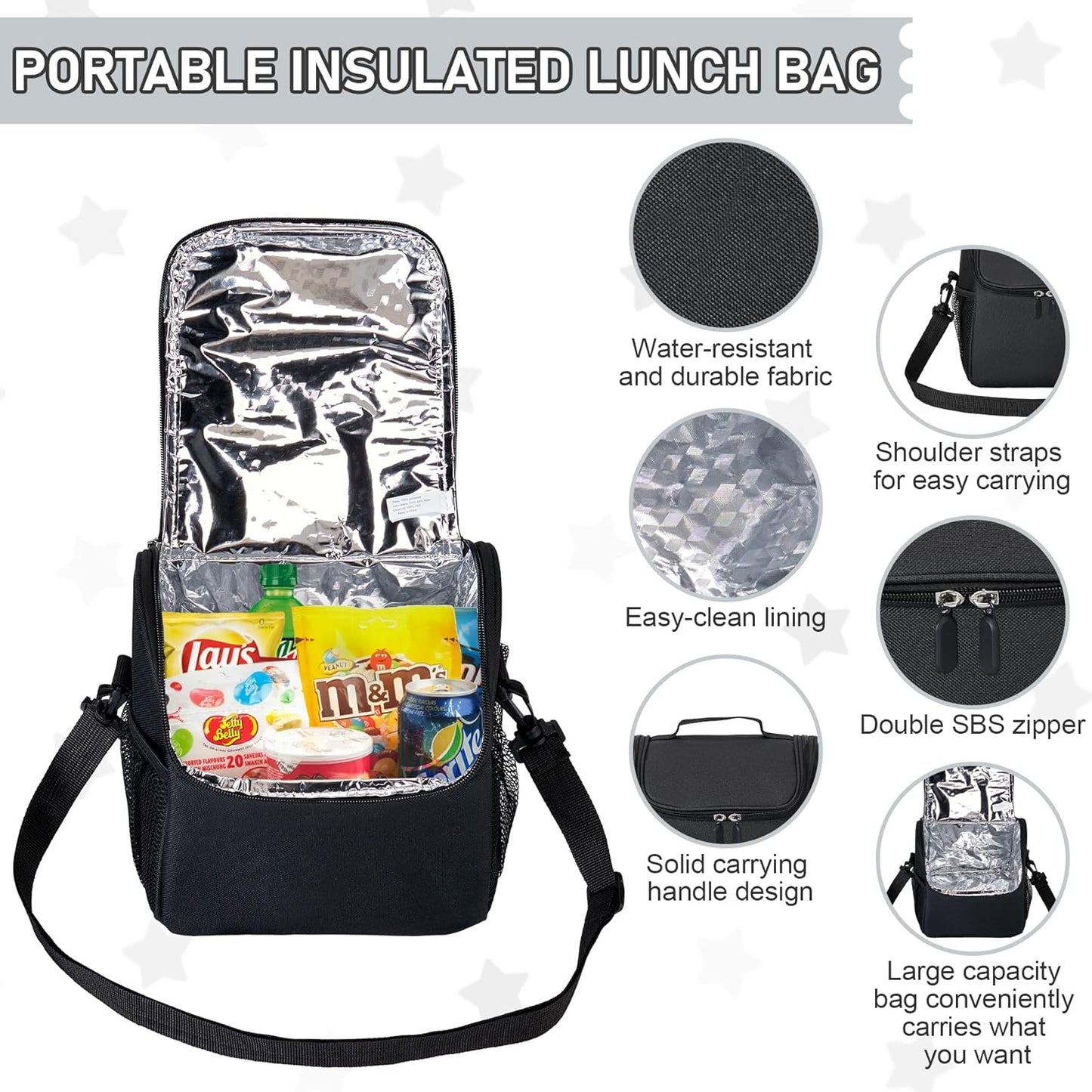 Bento Lunch Box for Kids with 17oz Soup Thermo,Insulated Tumbler Water Bottle and Insulated Lunch Bag,Leak-Proof 3 Compartment Lunch Food Container with Ice Pack for Kids to School-Horse