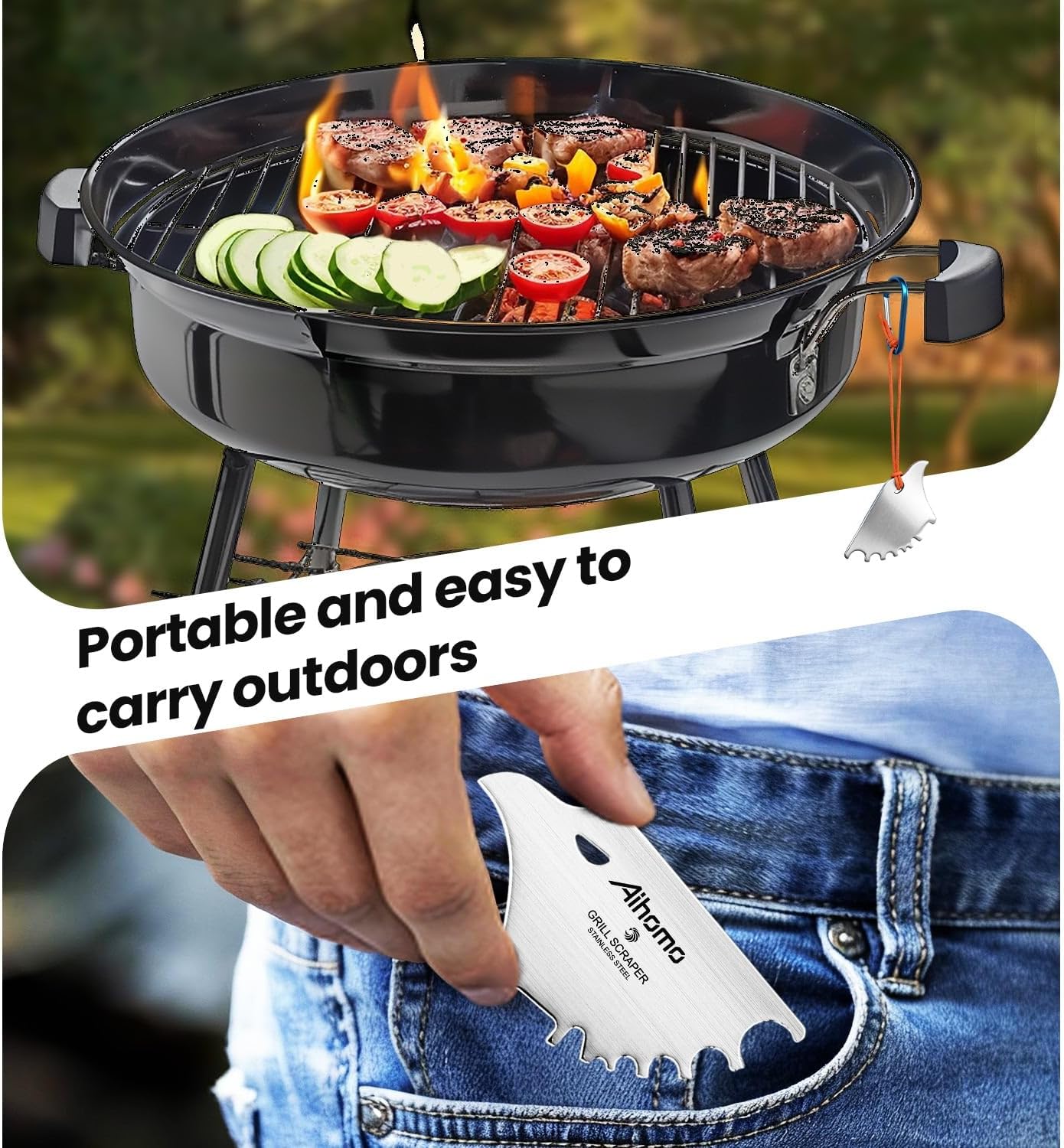 Eagle Grill Scraper Stocking Stuffers, Bristle-Free BBQ Scraper Kitchen Gadgets, Grill Cleaning Tool for Outdoor, Camping, White Elephant Gifts for Men