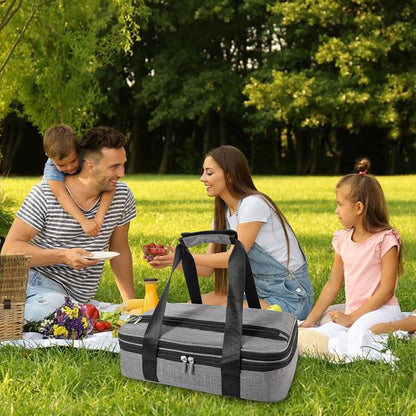 Insulated Casserole Carrier Fits Pioneer Woman Kitchen Stuff & 9x13 Baking Dish, Large Lasagna Lugger Tote, Leakproof Thermal Food Warmer Bag for Potluck, Picnic, Travel, Hot/Cold Food & Mom Gifts