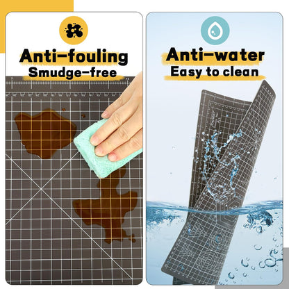 Self Healing Cutting Mat 18" x 12", A3 Double-Sided for Quilting & Sewing, Non-slip, 5-Ply Rotary Cutting Mat for Crafts Cutting Fabric Scrapbooking, and Small Modeling Projects, Anthracite Gray
