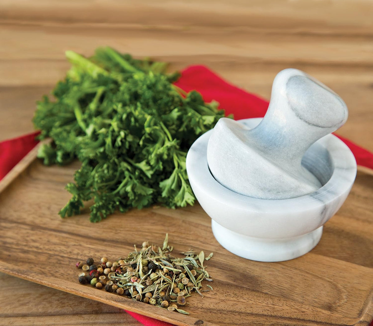 Fox Run Marble Mortar and Pestle Set, White, Small 4" Pestle and Mortar