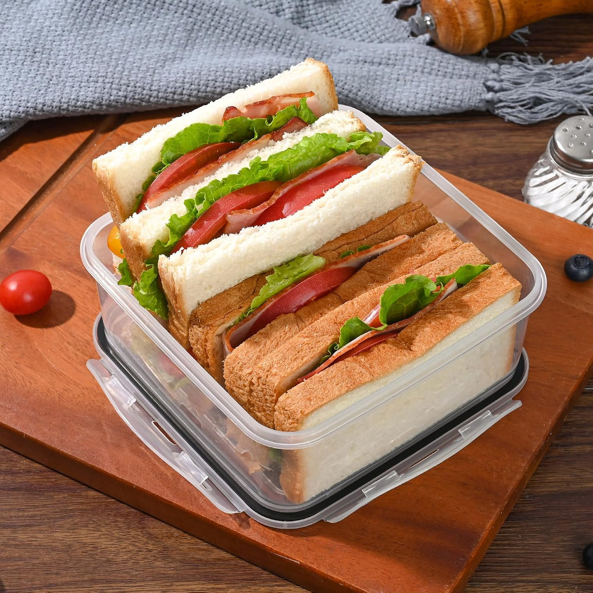 CLWVPCOT 5 Pack Large Food Storage Containers with Leak-Proof Lids, Stackable Kitchen Storage Bowls Sets (14/30/54/80/128 oz), Reusable Meal Prep Plastic Containers, BPA-Free, Dishwasher Safe