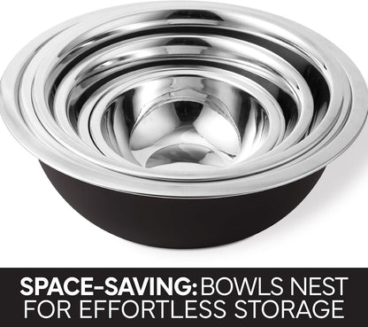COOK WITH COLOR Stainless Steel Mixing Bowls Set - Nesting Bowls, 6 Pieces, Rose