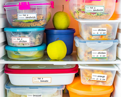 300pcs Removable Freezer Labels, 1 x 2 Inch Food Labels to Write on Food Storage Stickers Date Label, Waterproof Oil Resistant Canning Labels Jar Labels Freezer Paper Label, Clean Leaves No Residue