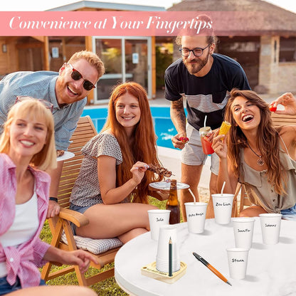 Hosting Essentials for Hosts and Parents, Cup Holders, Party Essentials, Solo Cup Holder with Marker Slot to Mark Drinks and Prevent Mix-Ups for Outdoor Parties, Birthdays and Family Gatherings