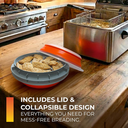 CanCooker Batter Bowl XL: Collapsible, Mess-Free, Dishwasher and Microwave Safe, Chemical-Free in Vibrant Orange