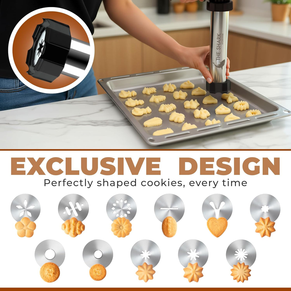 Churro Maker Machine & Spritz Cookie Press Gun Kit – 304 Stainless Steel