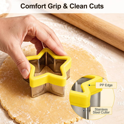 HOOMIL 12 Pcs Round Cookie Cutters, 1 to 4.5 Inch Graduated Set