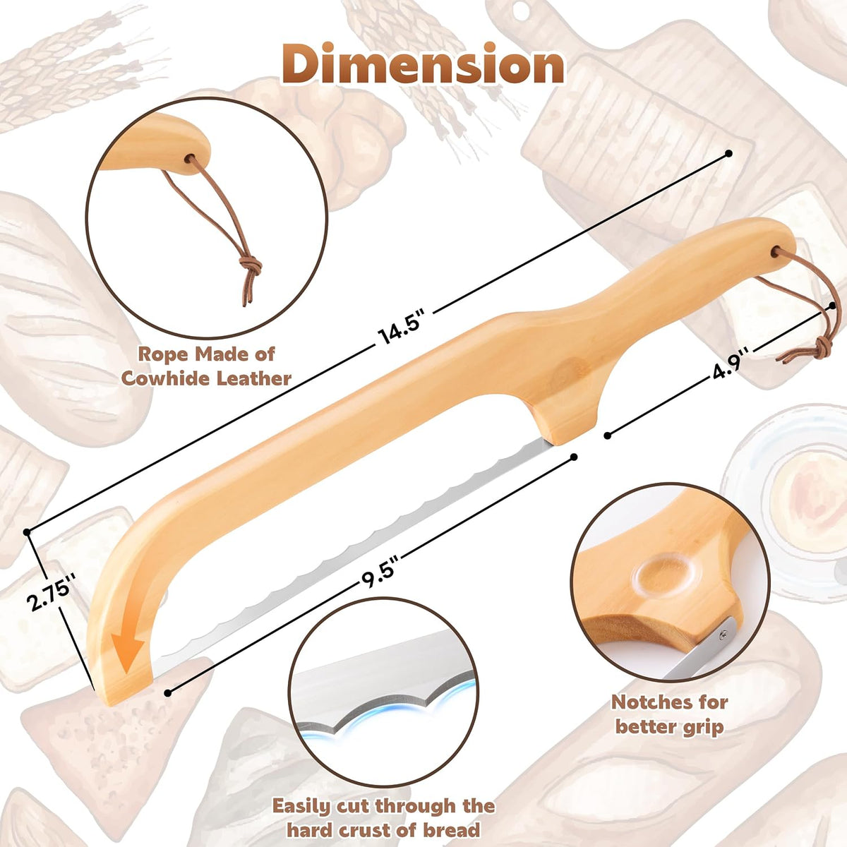 Sourdough Bread Knife for Homemade Bread Cutter, Bread Slicer for Homemade