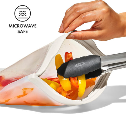 OXO Good Grips Silicone Reusable Bag - Stand-Up Cup (8 oz) - Oat