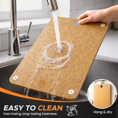 Earth's Dreams Composite Wood Cutting Board Set of 3 – Built In Juice Groove, Dishwasher Safe,Cutting Boards for Kitchen – Large, Medium & Small Non-Slip Wood Charcuterie & Chopping Boards (Tan/Black)