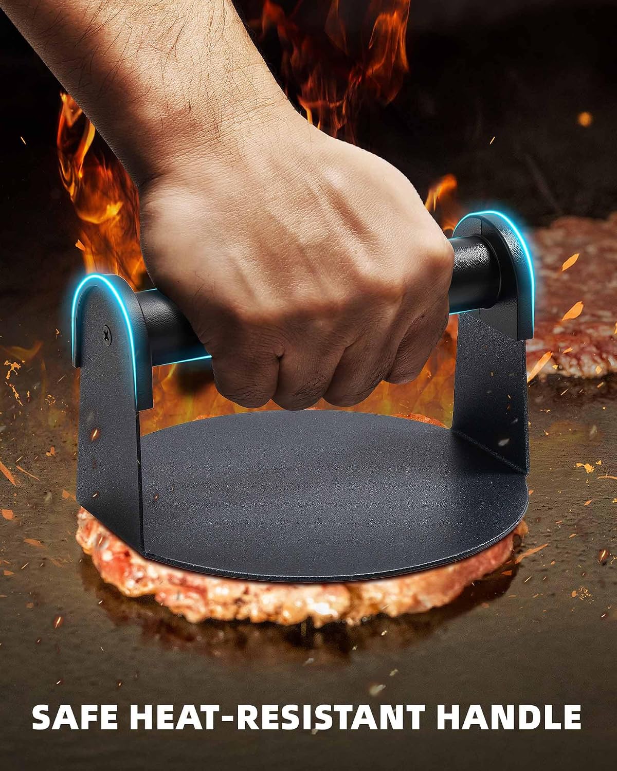 Bulado 6" Burger Press, Stainless Steel Round Burger Smasher for Griddle