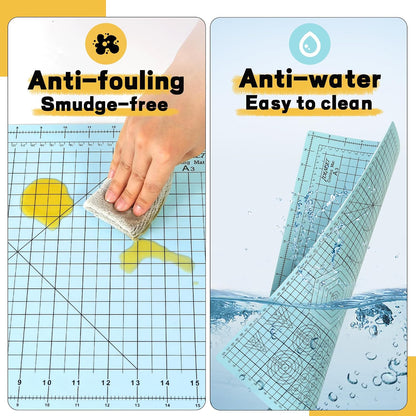 Self Healing Cutting Mat 18" x 12", A3 Double-Sided for Quilting & Sewing, Non-slip, 5-Ply Rotary Cutting Mat for Crafts Cutting Fabric Scrapbooking, and Small Modeling Projects, Anthracite Gray
