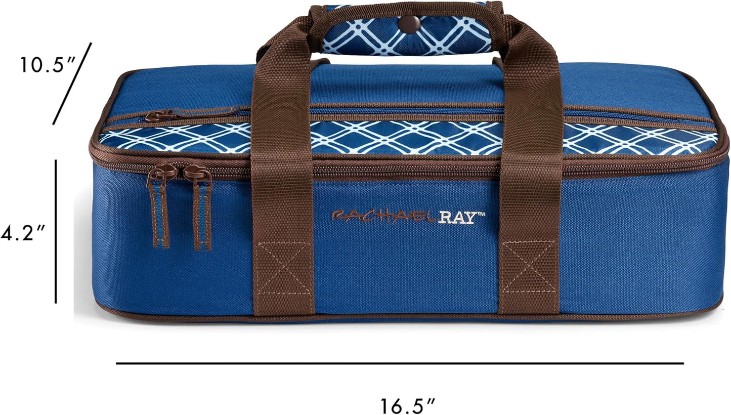 Rachael Ray Lasagna Lugger, Thermal Insulated Casserole Carrier for Hot or Cold Food, Lugger Tote for Potluck, Parties, Picnic, and Cookouts, Fits 9" x 13" Baking Dish