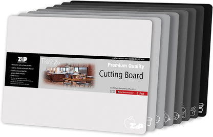 ZVP Plastic Cutting Boards for Kitchen, Flexible Cutting Mats, Colorful Chopping Boards with Food Icon, Non-Slip, Non Porous, BPA Free, Dishwasher Safe Rainbow
