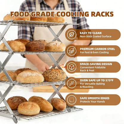 3 Tier Collapsible Cooling Rack Sourdough Cooling Rack 17"x10"