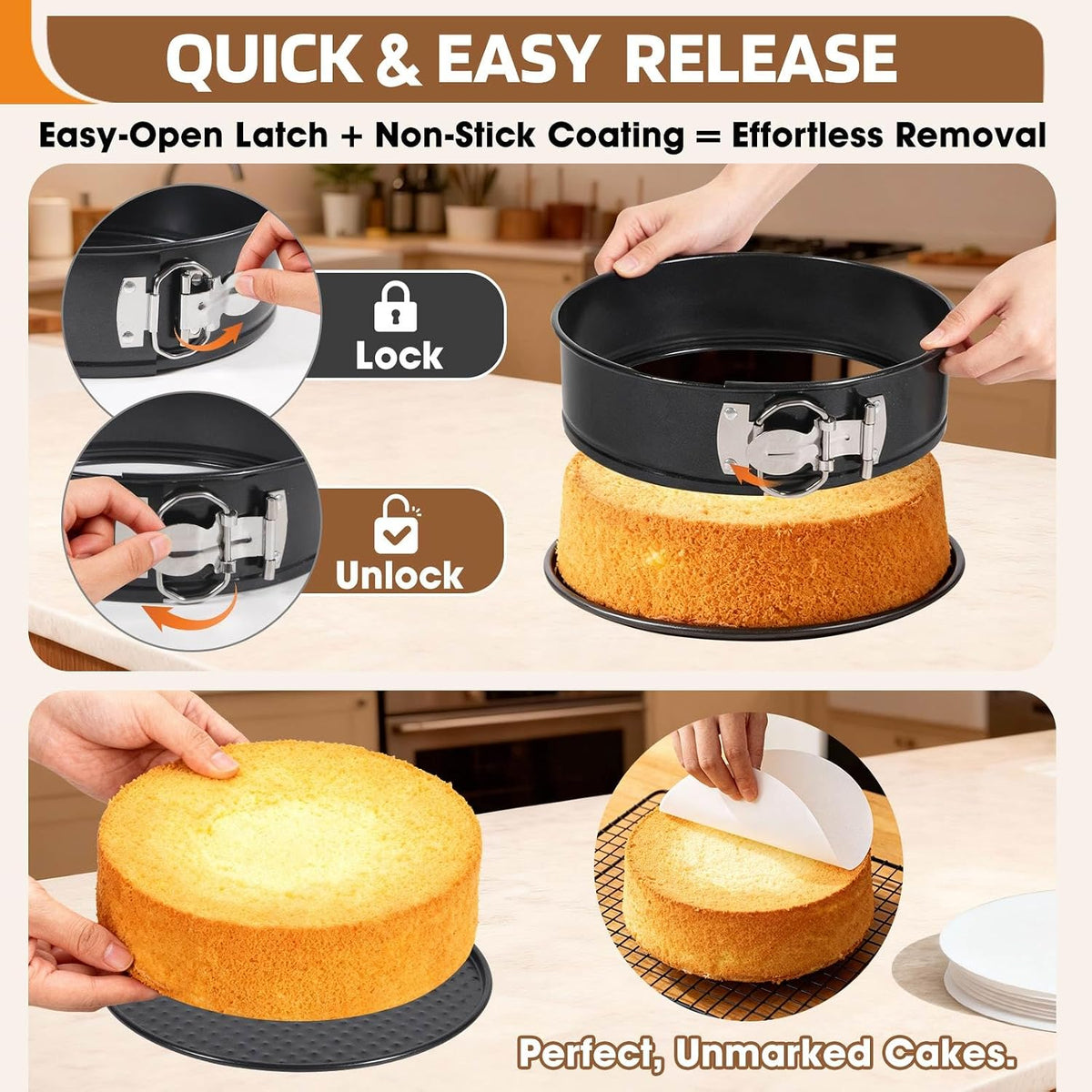 9 Inch Nonstick Springform Pan Cheesecake Pan with Removable Bottom