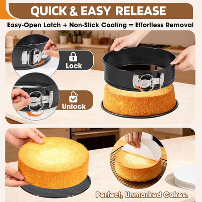 9 Inch Nonstick Springform Pan Cheesecake Pan with Removable Bottom