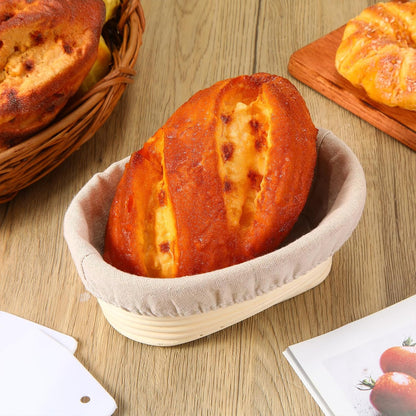 Gejoy 8 Pack 10 Inch Oval Banneton Bread Proofing Basket for Bakers