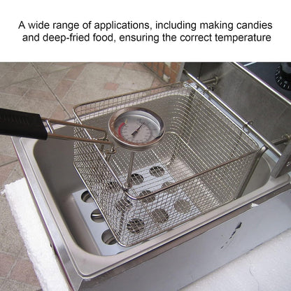 Deep Fry Thermometer with Long Probe, Stainless Steel