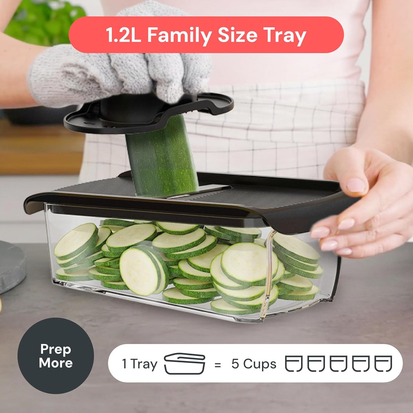 Fullstar Mandoline Slicer for Kitchen, Fruit Cutter, Cheese Grater, Cucumber Slicer, Veggie Spiralizer, Food Cutter & Kitchen Gadgets & Gifts with Safety Glove (11 in 1, White)