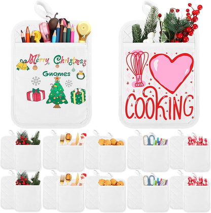 Hoolerry 7''x 9'' Sublimation Pot Holders with Pocket, Black