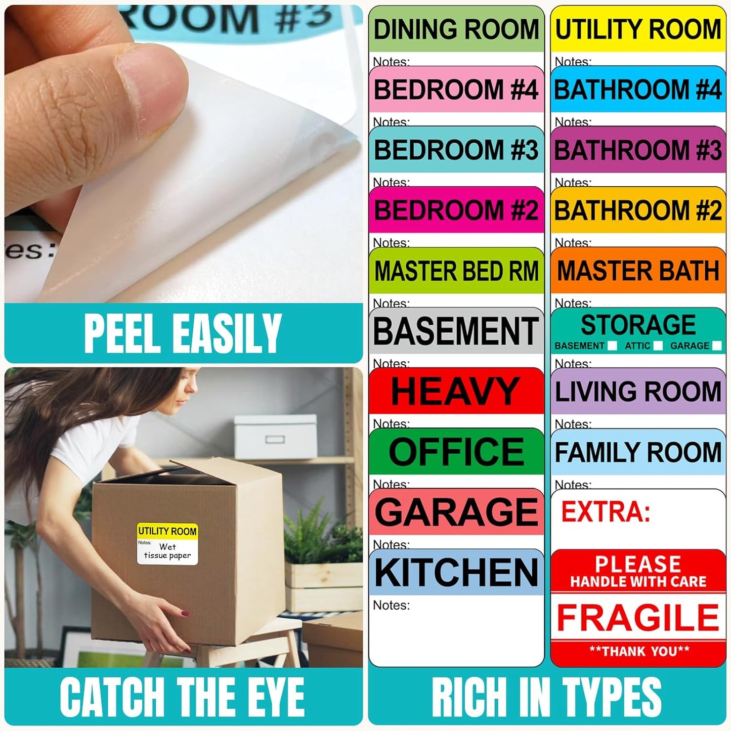 Kingtac 500pcs Food Freezer Labels, 1 x 3 Inch Removable for Food Containers, Mason Jar, No Residue Food Storage Labels Perfect for Kitchen Cannot be Torn