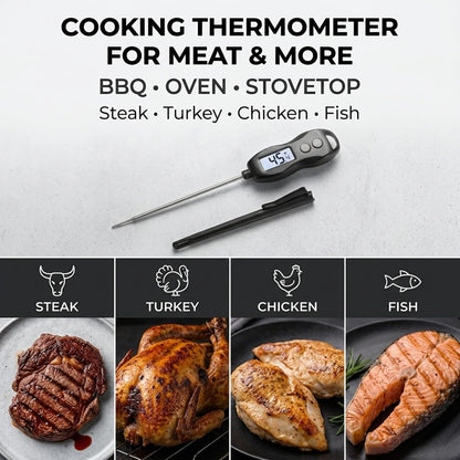 Meat Thermometer Digital Instant Read, Waterproof for BBQ