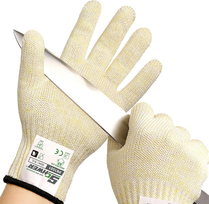 Schwer SlicePro ANSI Cut Resistant Gloves, Food Grade Cutting Glove for Kitchen Food Prep, Mandoline Gloves for Meat Cutting, Oyster Shucking, Fish Fillet Processing, PR1501-G, L