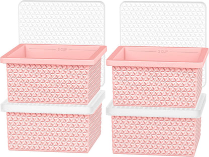 Silicone Freezer Molds for Soup Cube - 2-Cup Freezer Storage Container Tray with Lid,4 Pack Stackable Ice Cube Trays for Portion Control,Food Storage Meal Prep,Oven & Dishwasher Safe