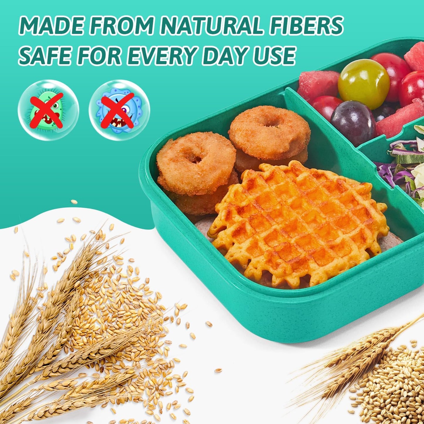 MISS BIG® Bento Box,Bento Box Adult,Lunch Box,Leak Proof Lunch Containers,No BPAs and No Chemical Dyes Bento Lunch Box,Dishwasher and Microwave Safe Lunch Containers for Adults(1900ml Gray)
