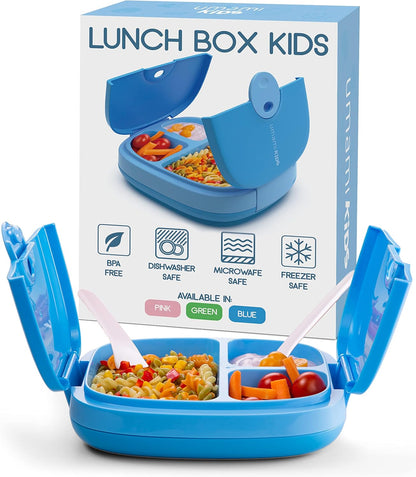Umami All-in-1 Bento Box for Kids, Ice-pack & Utensils Included, 100% Leakproof & BPA free, Parents' favorite Lunch Box Kids (Green, 27 oz)