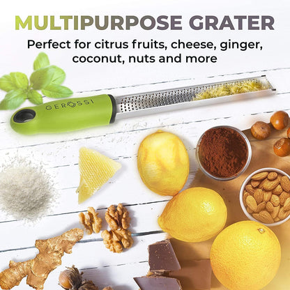 Stainless Steel Lemon Zester with Handle, Citrus Zester Grater for Cheese