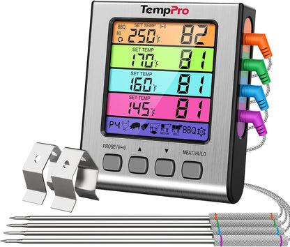 TempPro TempTrack Digital Cooking Meat Thermometer with Dual Meat Probe