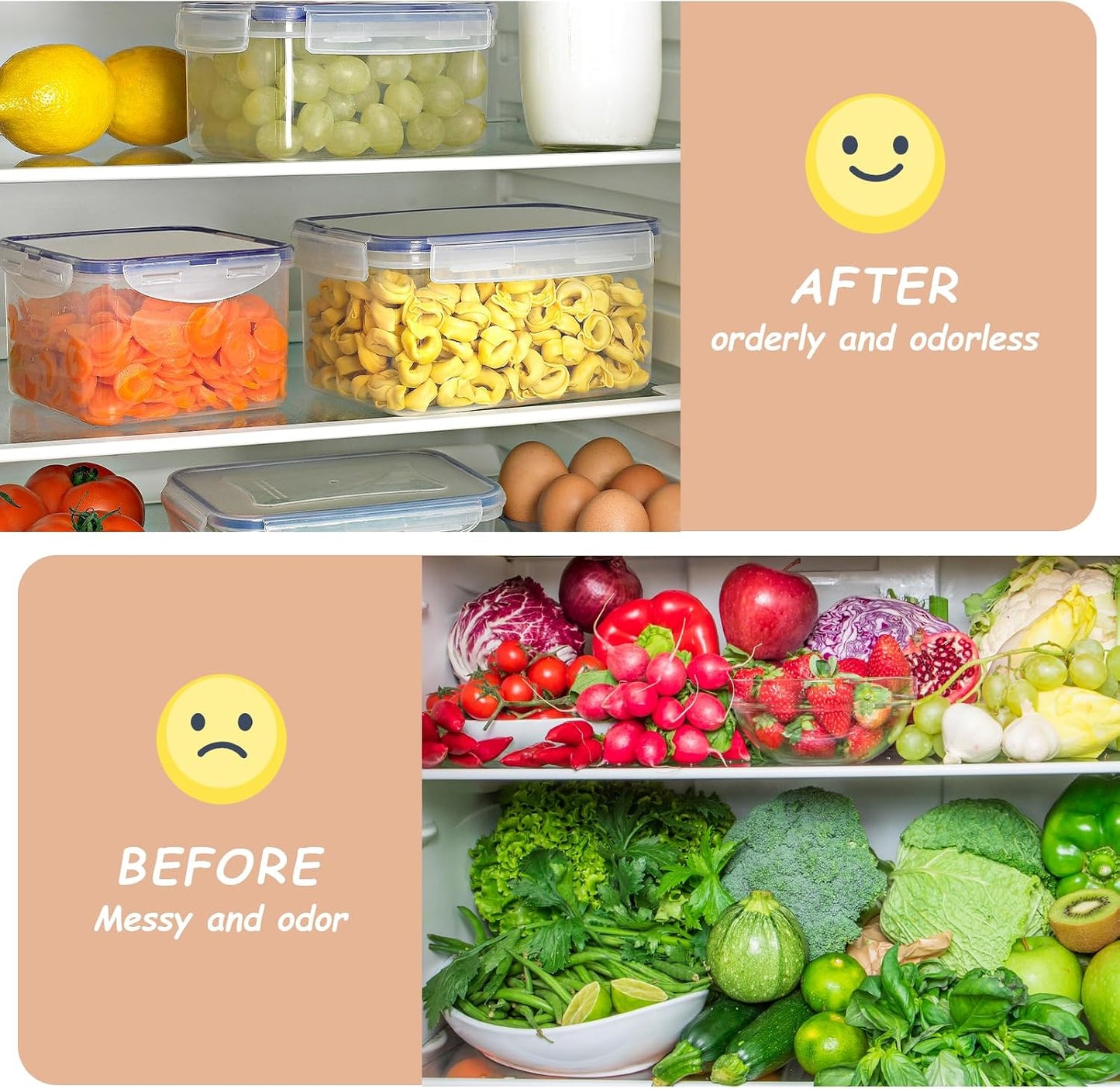 40 Pcs 84oz Large Food Storage Containers with Lids, Reusable Meal Prep Containers for Kitchen Storage, Airtight Leakproof & BPA-Free Freezer, Microwave & Dishwasher Safe