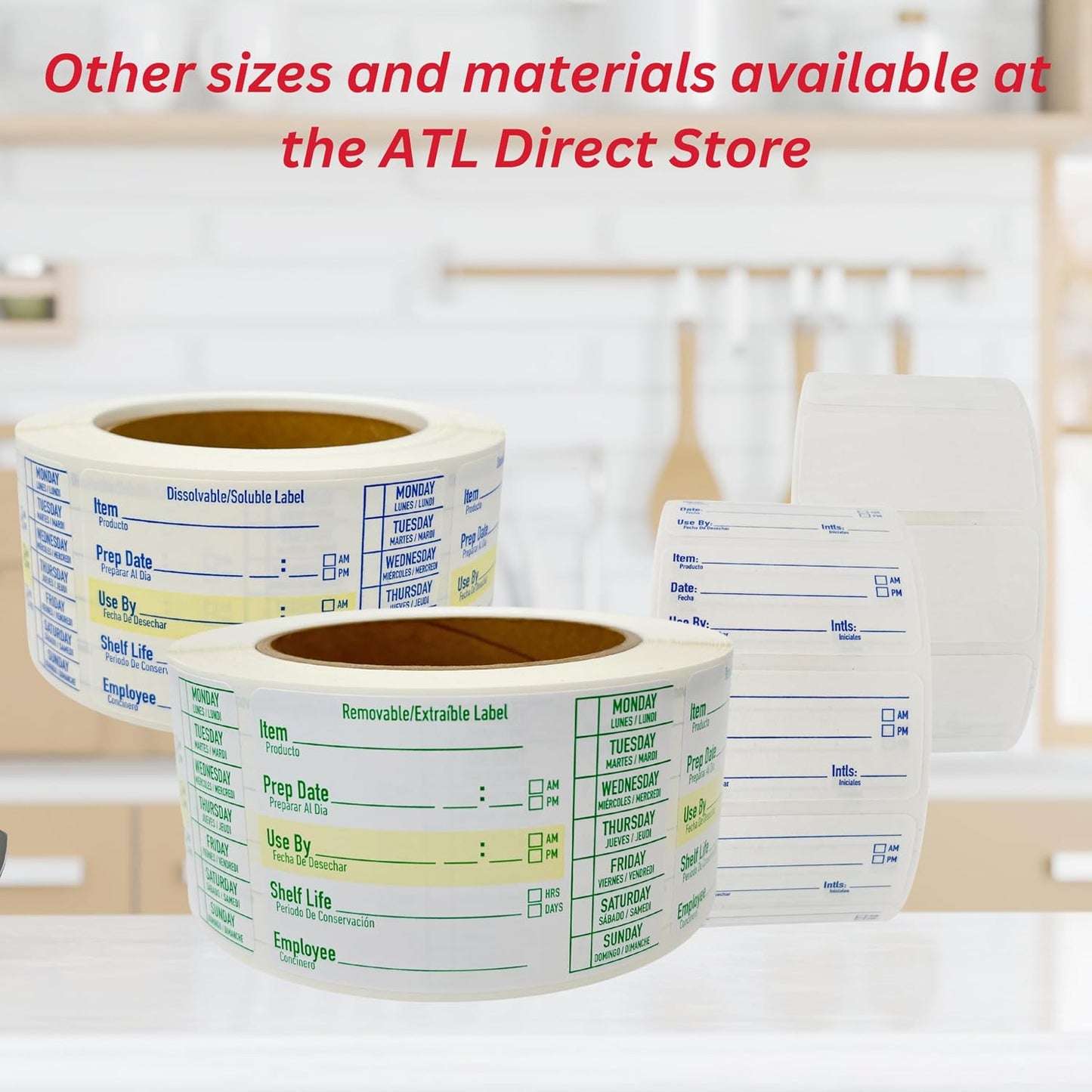 2x1 Dissolvable Food Labels, 1000 Label Stickers, Bottle Labels for Storage Bins, Sticker Labels for Food containers, (1000, Blue)
